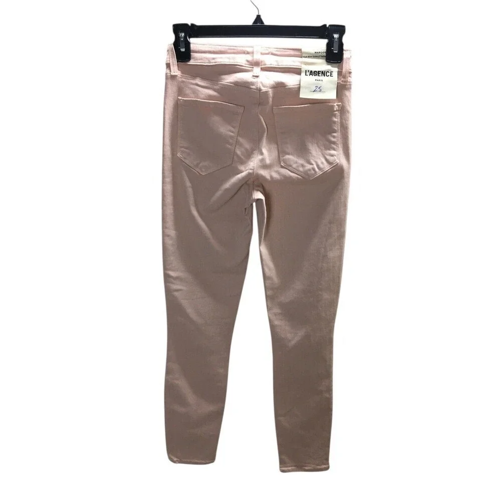 L'Agence Jeans Women's Size 25 Petal Pink Margot Skinny Cotton Blend
